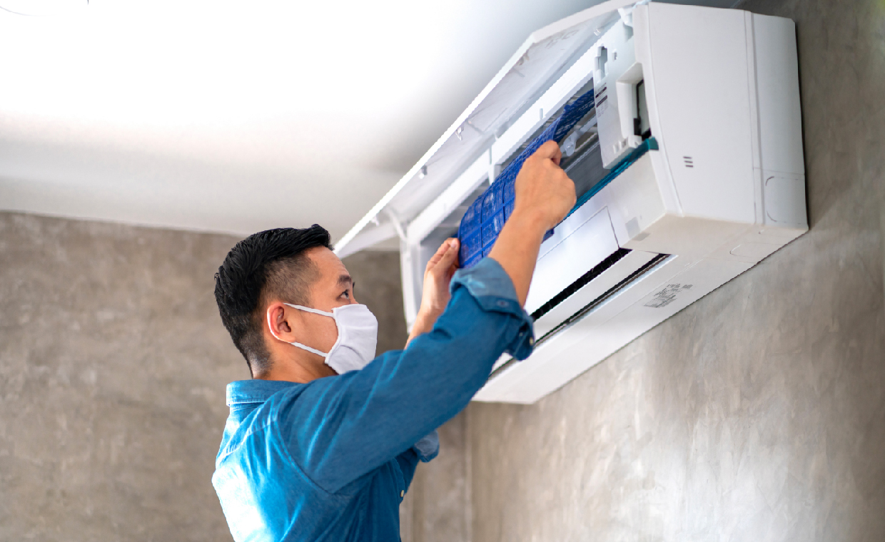 New furnace installation in progress by licensed HVAC contractor from Pelican Heating and Air