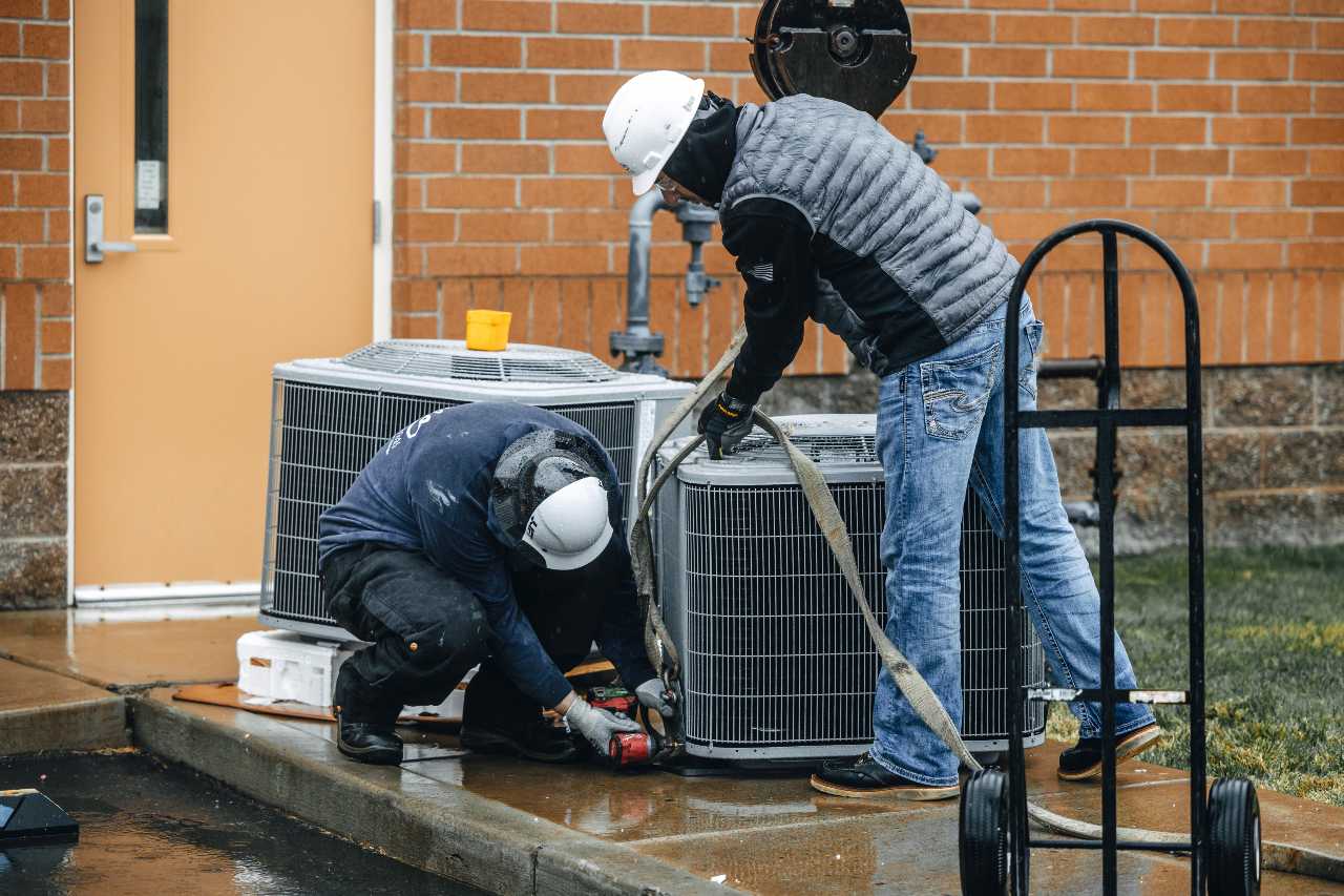 New furnace installation in progress by licensed HVAC contractor from Pelican Heating and Air