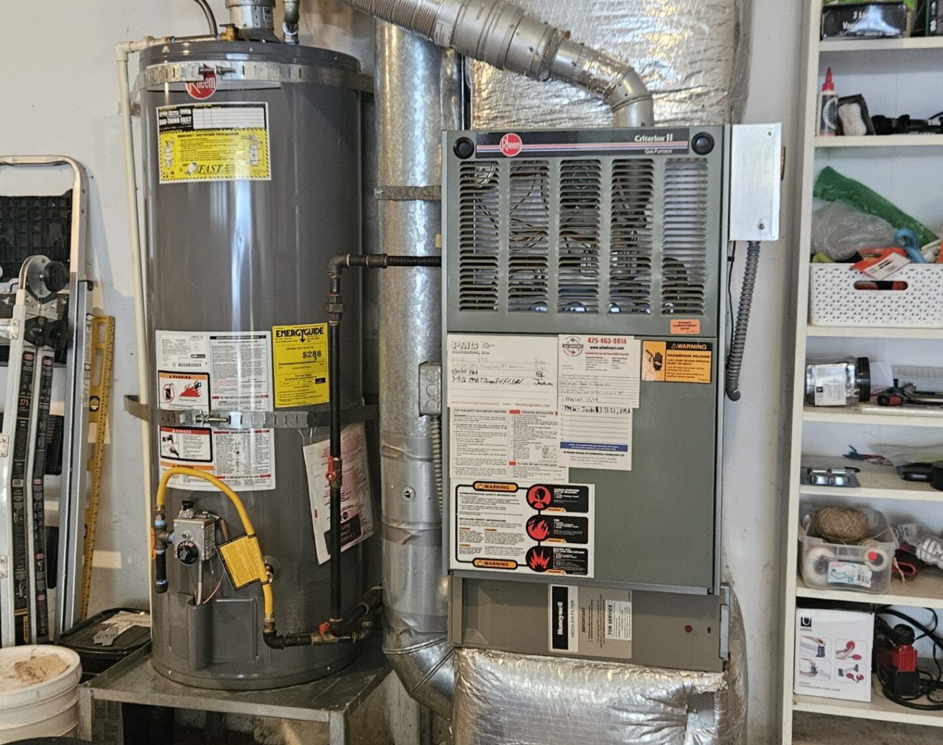 Redmond resident signing off on an AC repair estimate with HVAC tech