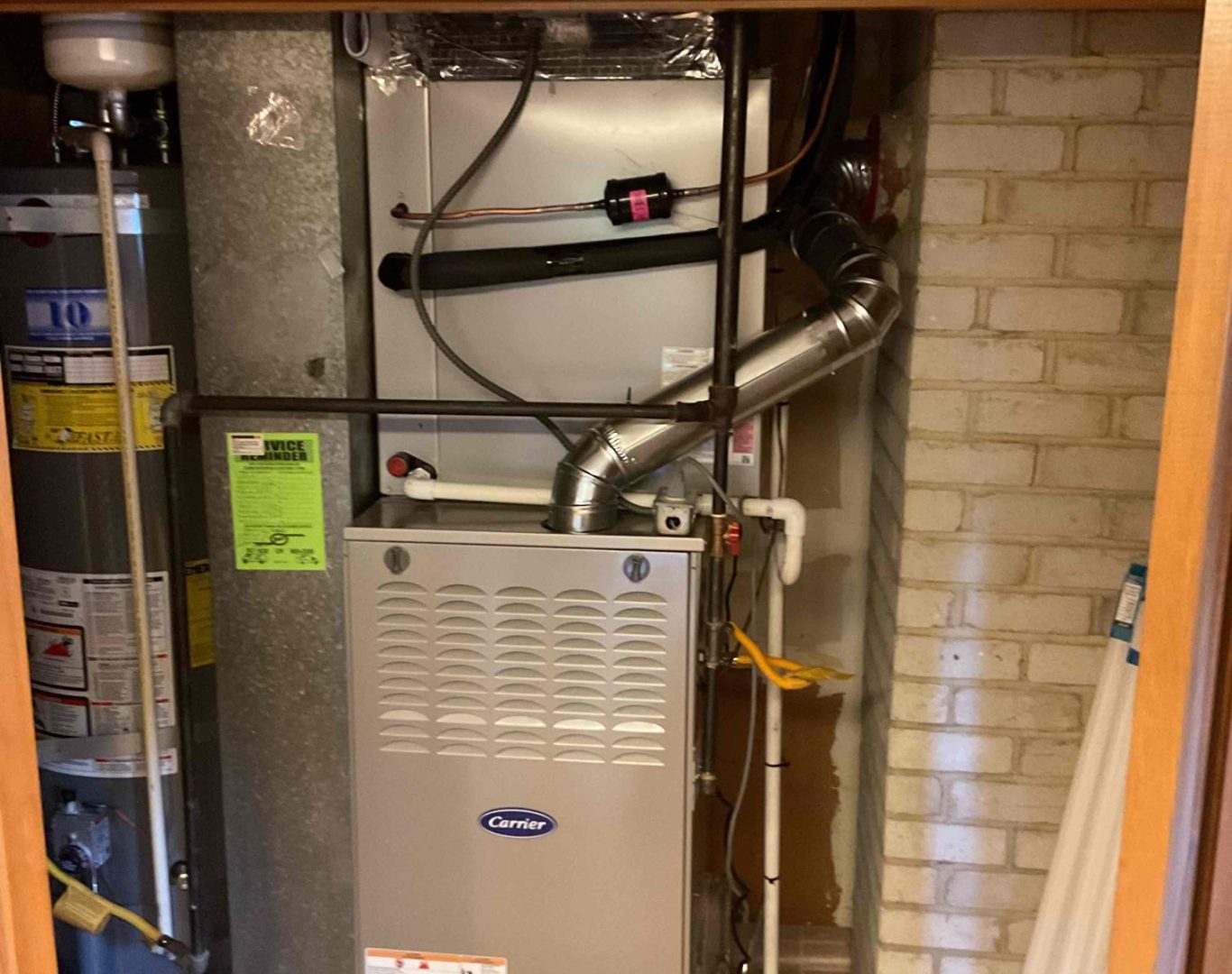 New furnace installation in progress by licensed HVAC contractor from Pelican Heating and Air